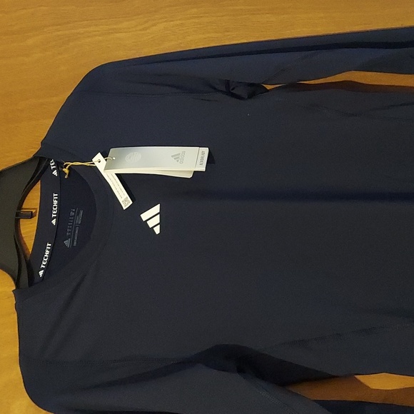 Adidas Men's Techfit Performance Long-Sleeve Training T-Shirt - Legend Ink - Picture 2 of 6